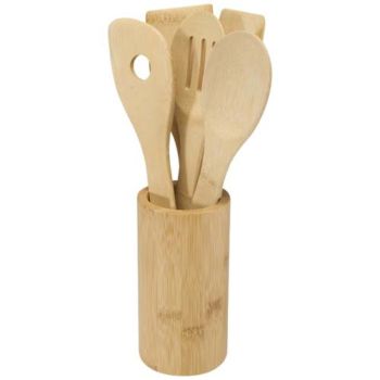 Juego de Espátulas de Bambú con 5 Utensilios de Cocina Tala