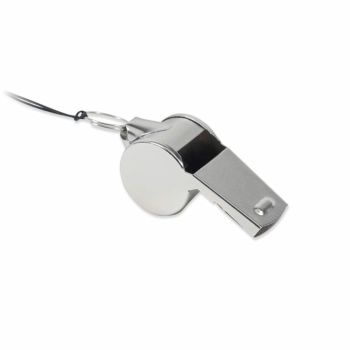 Silbato metálico personalizable con cordón Xiula