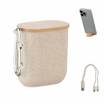 Set de cables en estuche de bambú y paja Cabstra