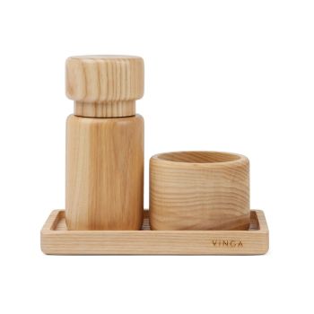 Set sal y pimienta personalizable en madera Retro