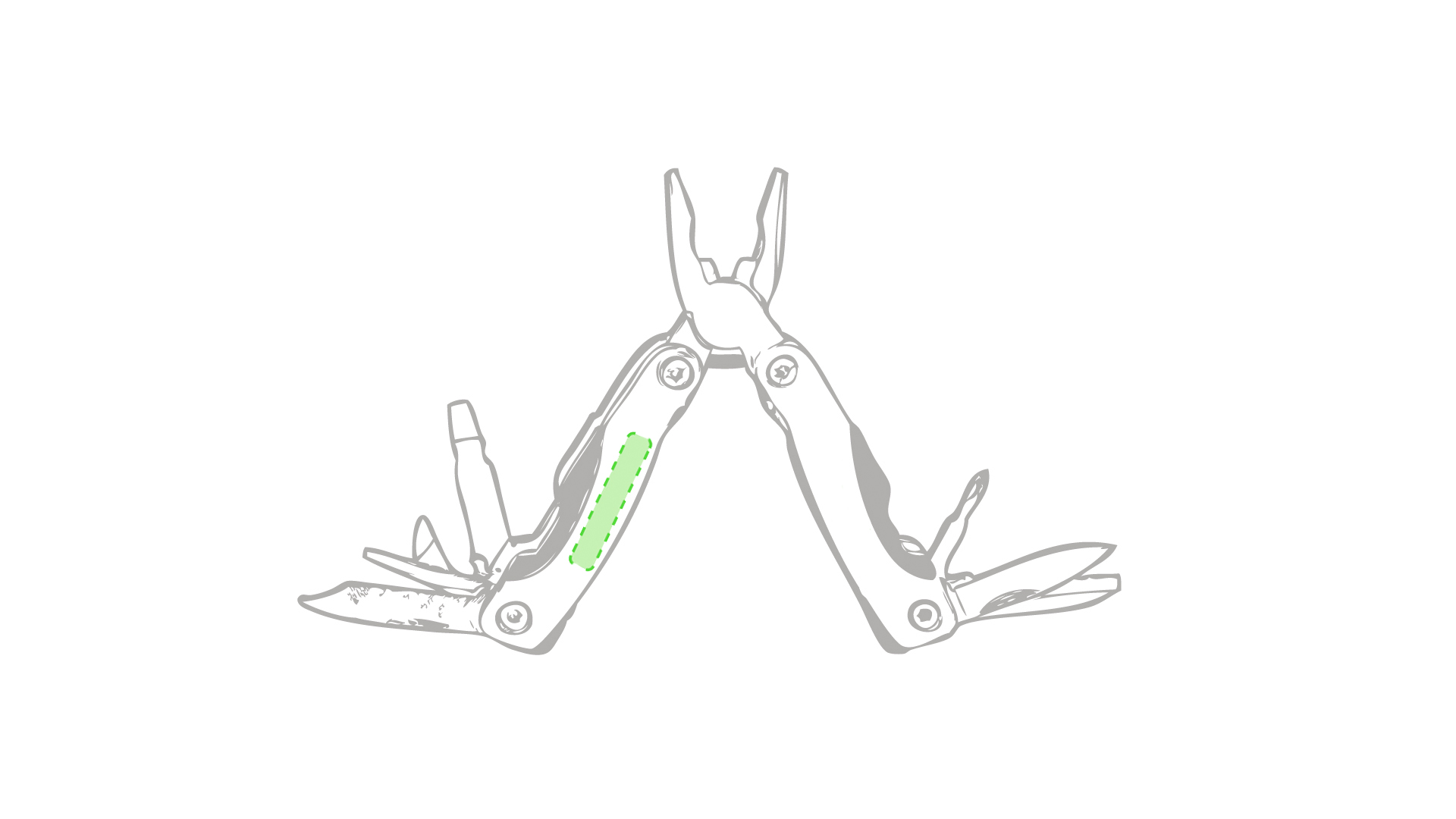 En el mango izquierdo