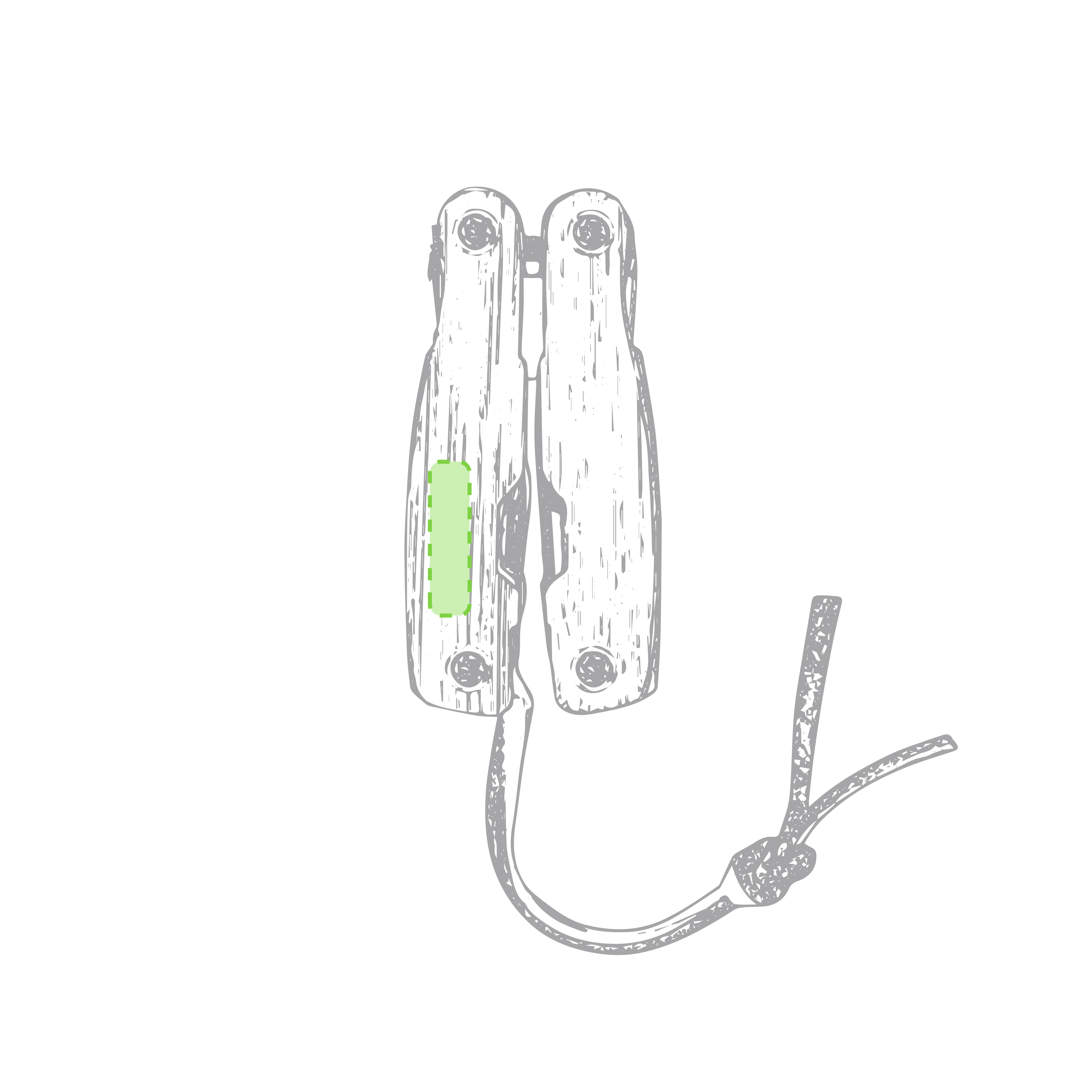 En el mango izquierdo